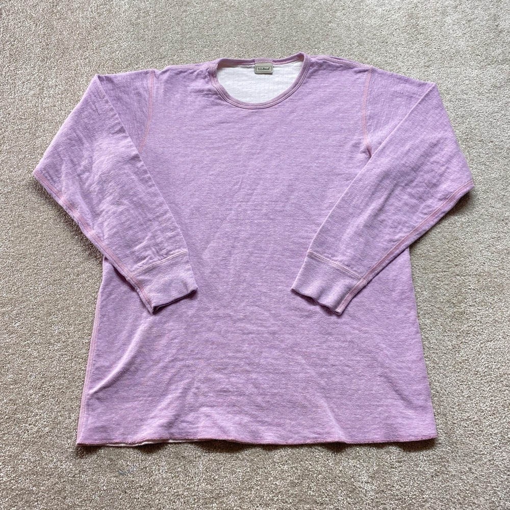 L.L.Bean Shirt Womens Large Purple Lavender Long Sleeve Crewneck Heather Knit